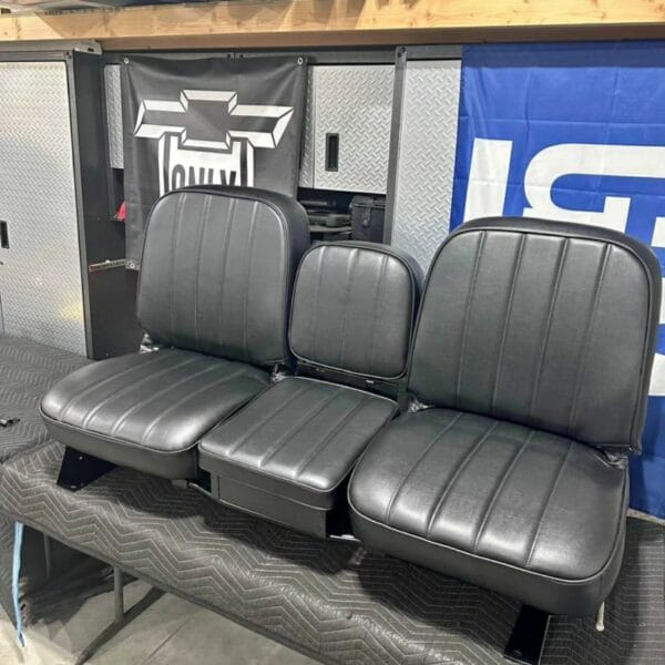 1967-1972 C10 K10 Chevy GMC Buddy Bucket Seats With Frame ORIGINAL from 1968 Dual Fold Down RARE OEM - Image 2