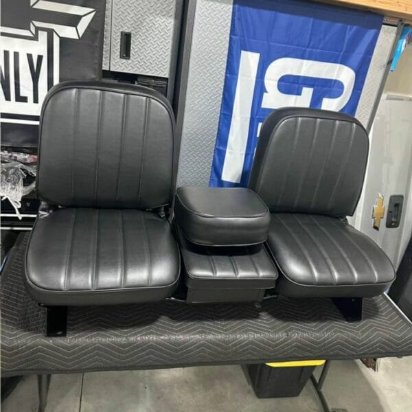 1967-1972 C10 K10 Chevy GMC Buddy Bucket Seats With Frame ORIGINAL from 1968 Dual Fold Down RARE OEM - Image 4