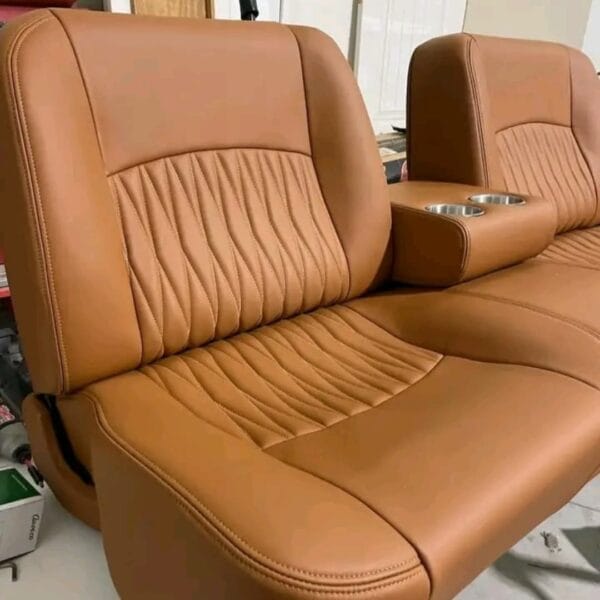 Ford bench seat brown leather new with cup holders - Image 2