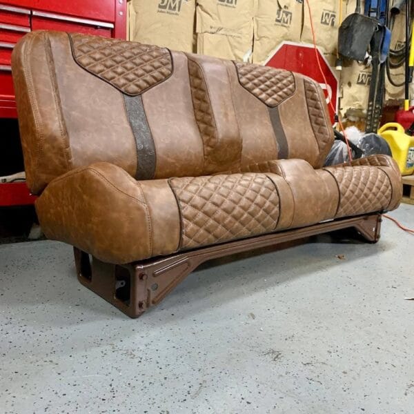 Contoured OBS bench knocked out awhile back, distressed vinyl. - Image 4