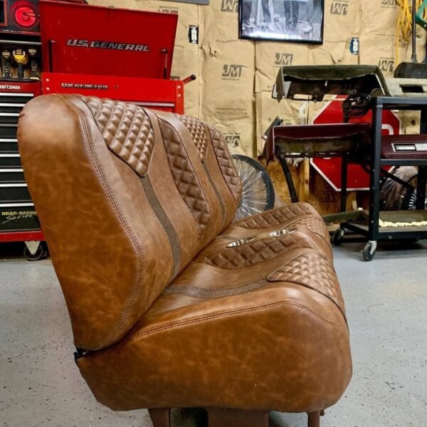 Contoured OBS bench knocked out awhile back, distressed vinyl. - Image 3