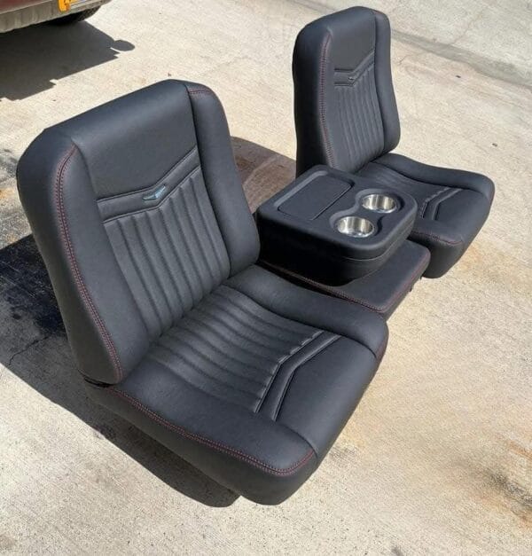 C10 custom black seats with red stitching - Image 2