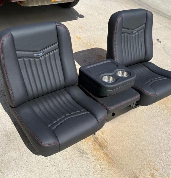 C10 custom black seats with red stitching