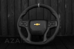 Steering wheel Chevrolet Silverado Heated 2019+ Genuine leather/Gray Stripe