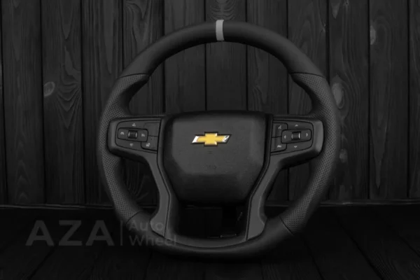 Steering wheel Chevrolet Silverado Heated 2019+ Genuine leather/Gray Stripe