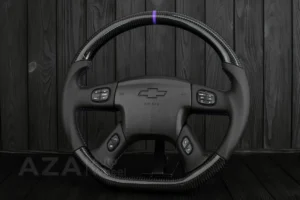 Steering wheel 2003+ GM Silverado, Yukon, Sierra, H2, Trailblazer Carbon fiber/Napa/Purple details